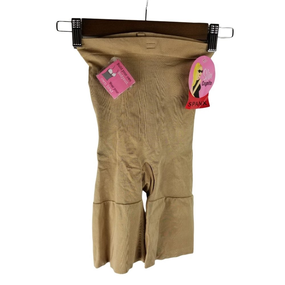 Spanx Slim Cognito Bodysuit Small Women's Nude Tan New